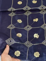 تافته هندی پولکی زمینه سورمه ای