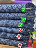 جین کار شده و روبان دوزی جین پولک دوزی